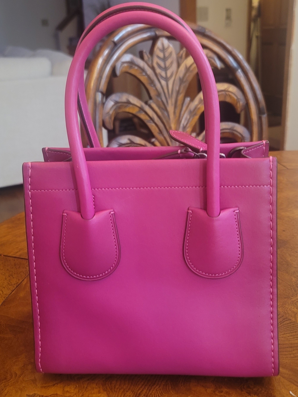 Coach Cashin Carry Tote 22 Cerise/Pewter Handbag Bag D2081-733